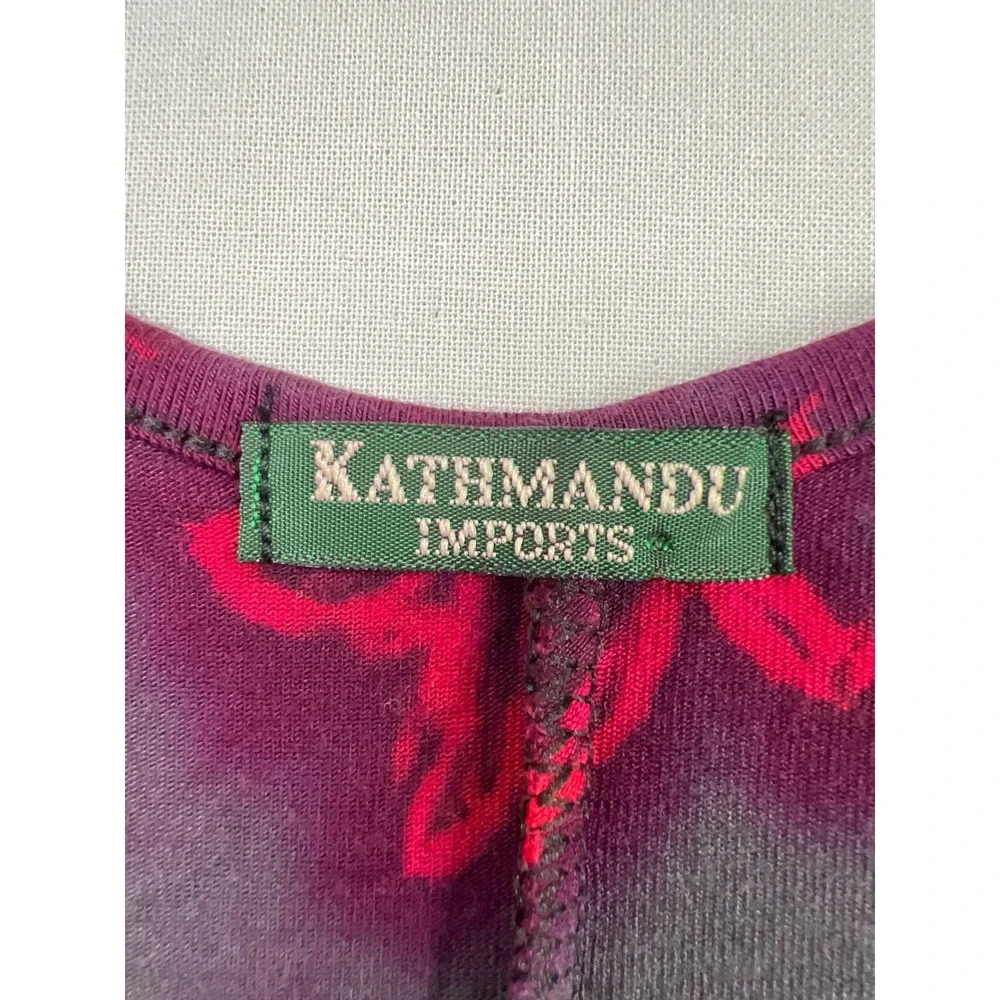 Kathmandu Imports Tunic Top Womens S/M Multicolor Tie Dye Stretch Boho Pockets - Picture 2 of 10